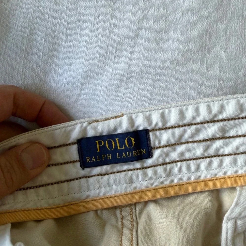 Polo Ralph‎ Lauren Cargo Shorts Tan Khaki Classic Chino Size 40 Cotton
